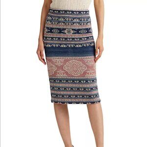 NWT Lauren Ralph Lauren Geometric Striped Pencil Skirt